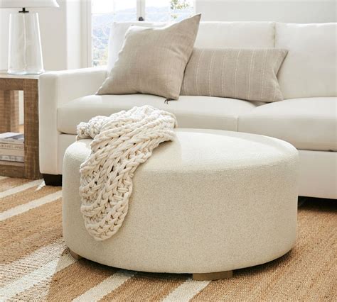 Universal Upholstered Round Ottoman | Pottery Barn