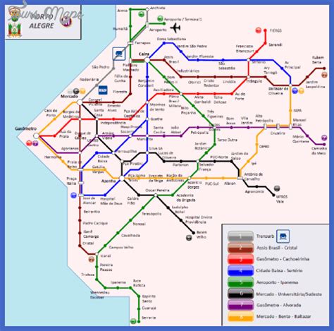 Porto Alegre Metro Map - ToursMaps.com