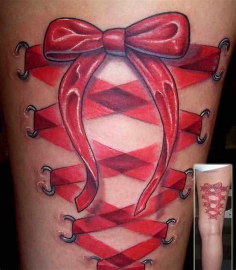 Red ribbon tattoo