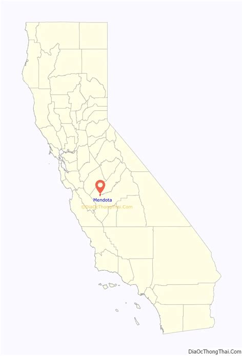 Map of Mendota city, California