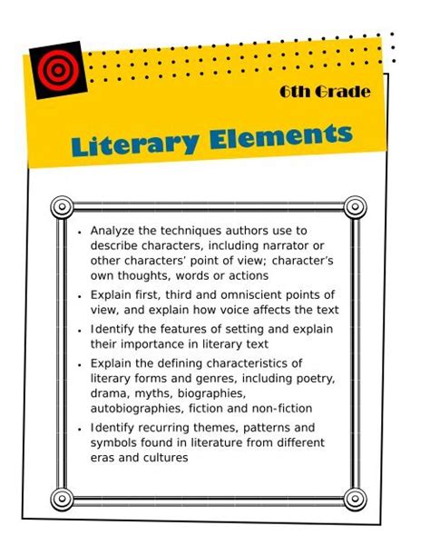 6th - literary elements