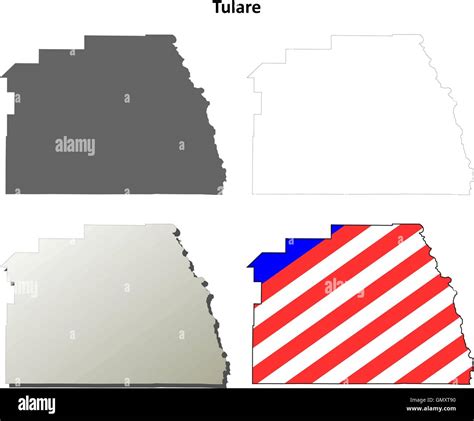 Tulare County, California outline map set Stock Vector Image & Art - Alamy