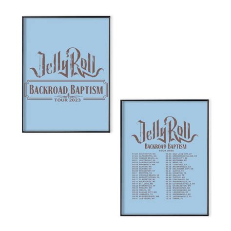 Jelly Roll 2023 Tour Poster Set,Jelly Roll Backroad Baptism 2023 Tour ...