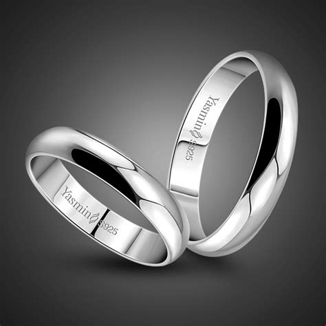 Anillo de compromiso de matrimonio Simple. ¡Sólido 925 anillo de plata ...