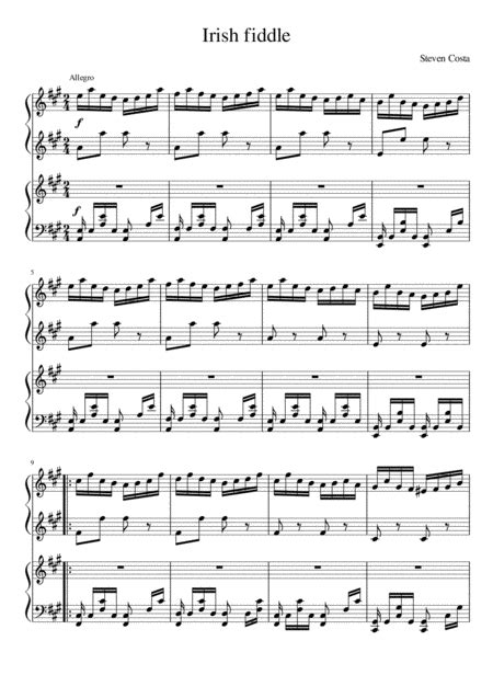 Irish fiddle Sheet Music | Steven Costa | Instrumental Duet