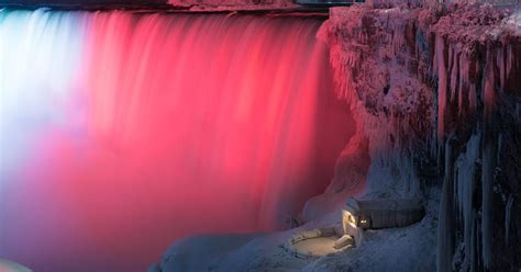 Surreal Images of Frozen Niagara Falls at Night by Adam Klekotka