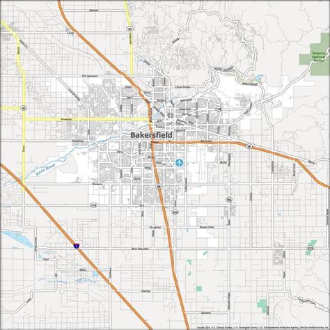 Bakersfield Map, California - GIS Geography