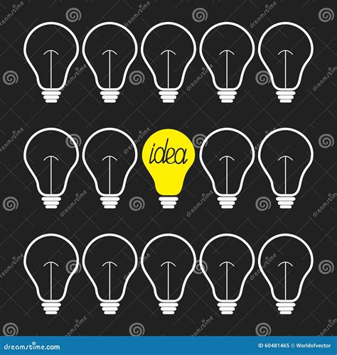 On and Off Light Bulb Set. Idea Concept Stock Vector - Illustration of ...