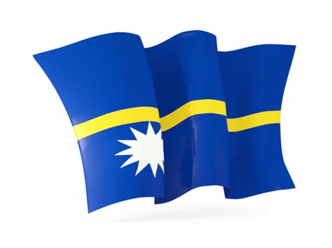 Waving flag. Illustration of flag of Nauru