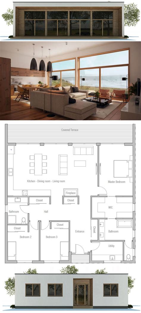 Small Affordable House Designs | Modern house plans, Small modern house ...