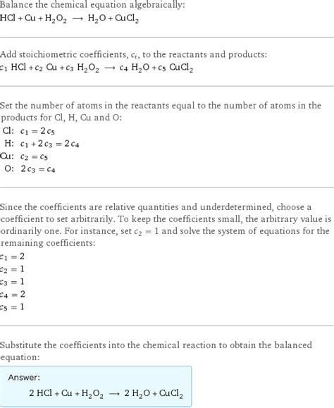 HCl + Cu + H2O2 = H2O + CuCl2