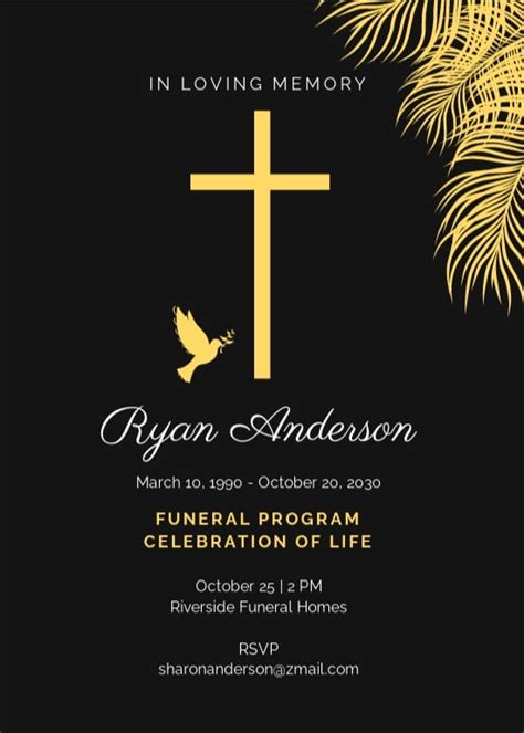 Funeral Program Invitation Template in Illustrator, Photoshop ...