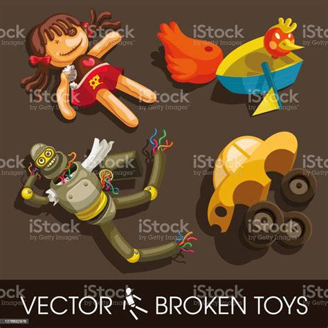 Childrens Broken Toys Creative Vector Stock Illustration - Download ...