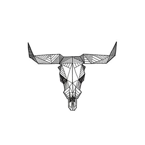 Geometric bull skull tattoo design - Tattooimages.biz