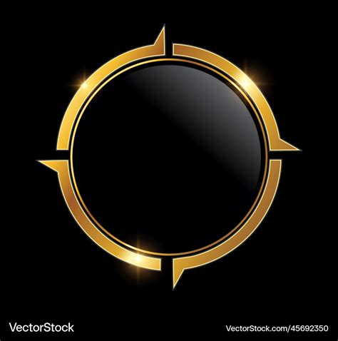 Golden circle frame logo icon Royalty Free Vector Image