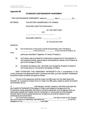 Fillable Online Part 6 Appendix 6B Standard Custodianship Agreement Fax Email Print - pdfFiller