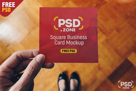 Square-Business-Card-Mockup-PSD - PSD Zone