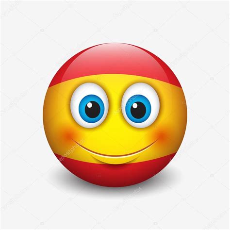 Leuke emoticon met Spanje vlag — Stockvector © I.Petrovic #110758024