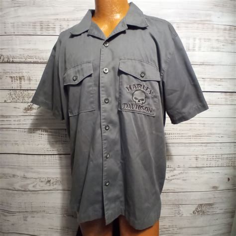 Harley Davidson Shirt Mens Large Mechanics Work Willi… - Gem