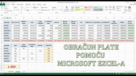 OBRAČUN PLATE PREKO MICROSOFT EXCEL-A (1. DEO) - YouTube