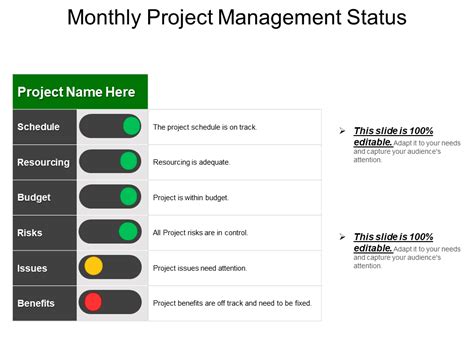 Powerpoint Executive Project Status Report Template