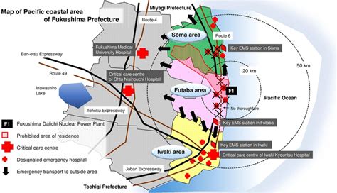 Map of Pacific coastal area of Fukushima Prefecture. | Download ...