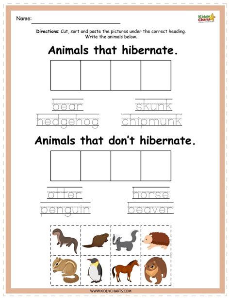 Hibernating Animals Activity Sheets - kiddycharts.com