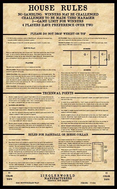 Table Shuffleboard Rules - Zieglerworld.com | Shuffleboard table, Shuffleboard, House rules