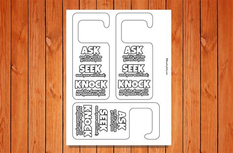 'Ask, Seek, Knock' Door Hangers Printable • MinistryArk