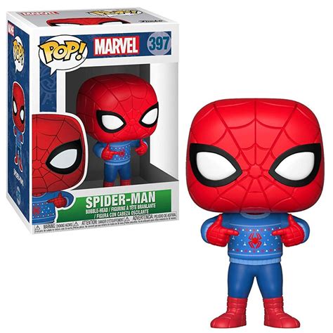 Funko Marvel Universe Marvel Holiday POP Marvel Spider-Man Vinyl Figure 397 Ugly Sweater - ToyWiz