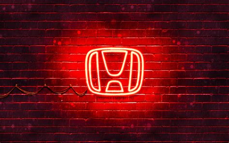 Download Wallpapers Honda Red Logo 4k Red Brickwall H - vrogue.co