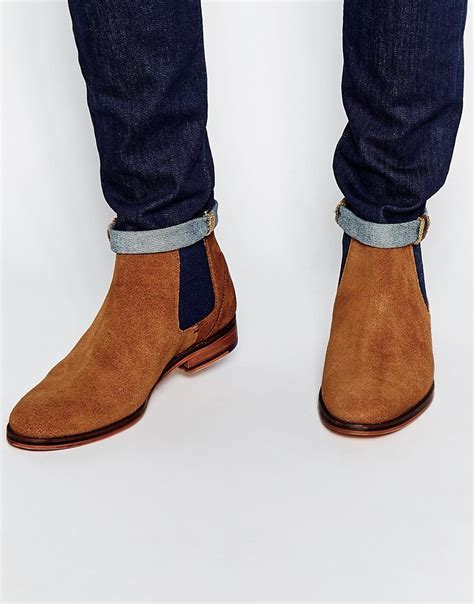 Ted baker Camroon Suede Chelsea Boots in Brown for Men | Lyst