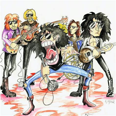 Aerosmith Caricature Drawing, Rock And Roll Bands, Steven Tyler ...