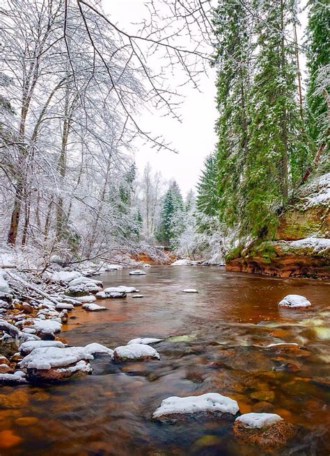 River Amata in Latvia | Winter landscape, Winter scenery, Winter scenes