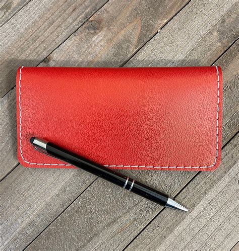 Genuine Leather Checkbook Cover Red Italian Leather Checkbook | Etsy