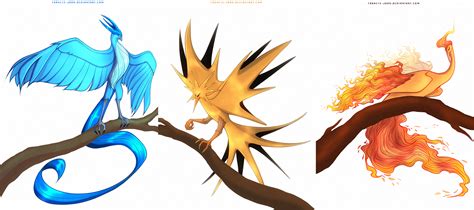 Articuno, Zapdos and Moltres by francis-john on DeviantArt