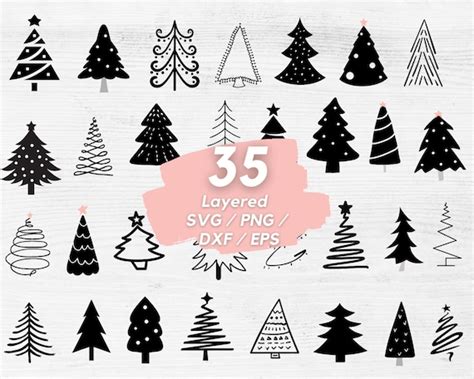 Christmas Tree Svg Bundle Christmas Trees Silhouette - Etsy