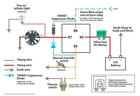 Bosch Relay With Diode Wiring Diagram - wiring diagrams image free ... | Electric cooling fan ...