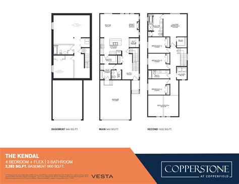 Copperstone at Copperfield - The Kendal Floor Plan, Calgary AB | Livabl