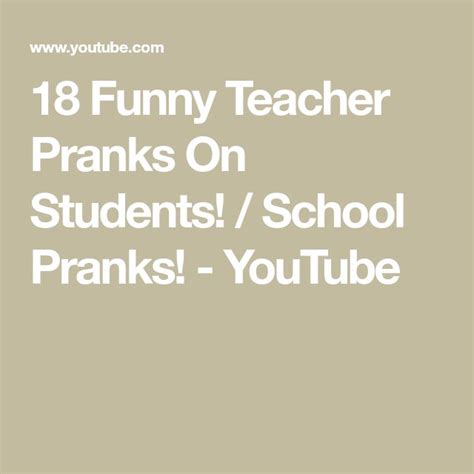 18 Funny Teacher Pranks On Students! / School Pranks! - YouTube ...