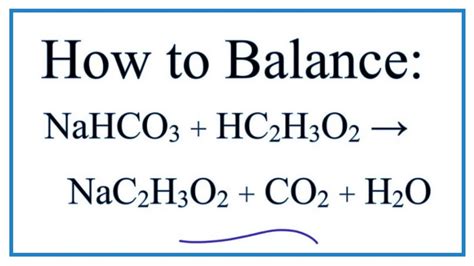 Sodium Bicarbonate and Acetic Acid Balanced Chemical Equation