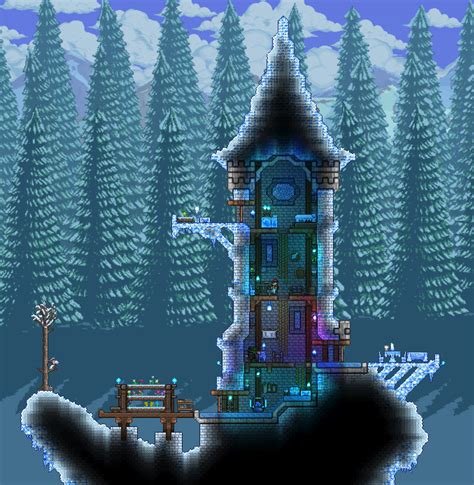 Made a chilly outpost tower for the Snow Biome : Terraria | Terraria castle, Terraria house ...