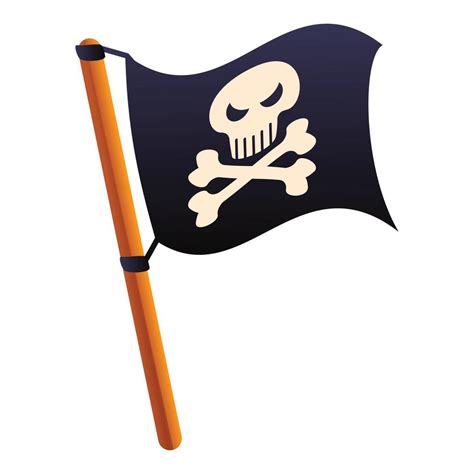 Pirate flag icon, cartoon style 14383662 Vector Art at Vecteezy