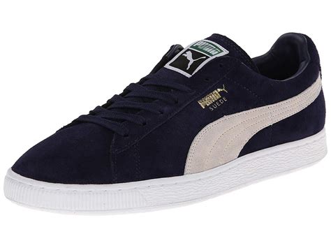 PUMA - puma men's suede classic + sneaker, peacoat/white, 7 m us ...