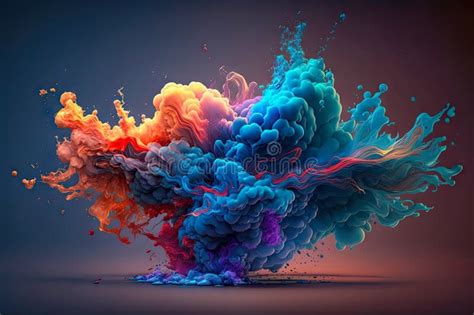 Illustration of the Colorful Powder Explosion Stock Illustration ...