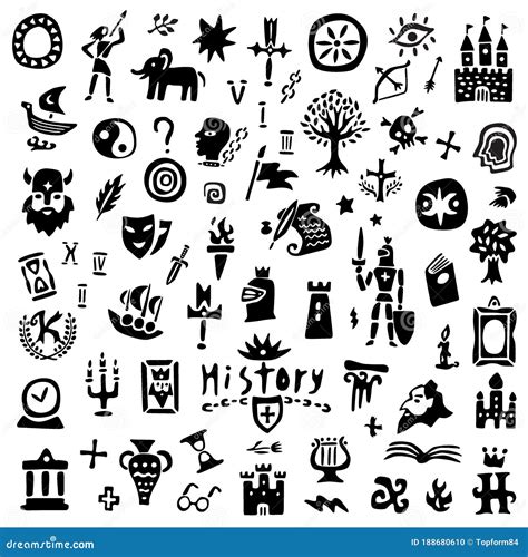 History Education Subject Handwriting Doodle Icon Vector Illustration | CartoonDealer.com #65611862