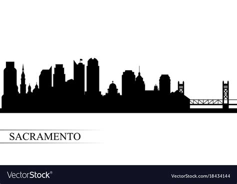 Sacramento city skyline silhouette background Vector Image