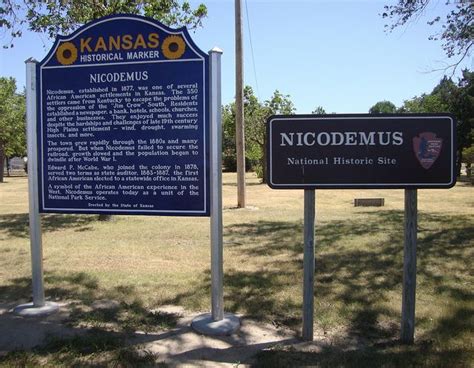 Nicodemus Marker and National Historic Site Sign (Nicodemus, Kansas) | Historical sites, Kansas ...