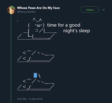 A good night's sleep | Sleeping ASCII Cat | Know Your Meme