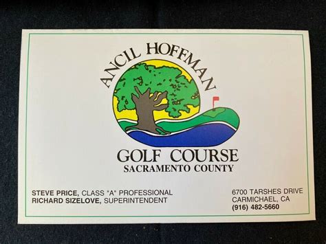 Vintage Ancil Hoffman Golf Scorecard-Carmichael, CA A William F. Bell ...